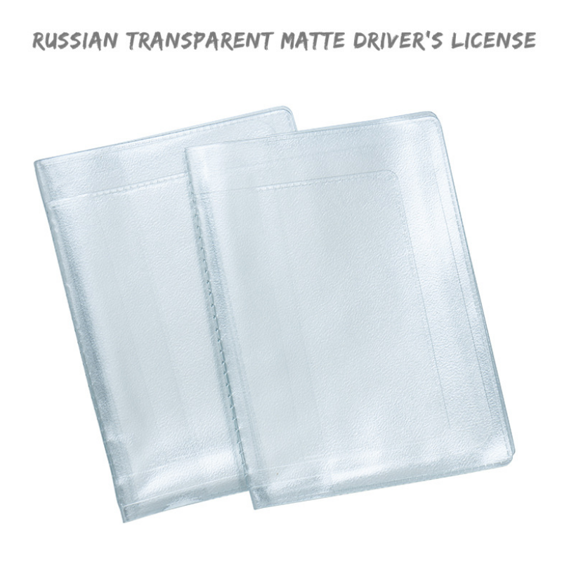 PVC Waterproof Transparent Auto Document Cover Russian Driver's License Case Protect Car ID Card Holder for Men Women for Travel