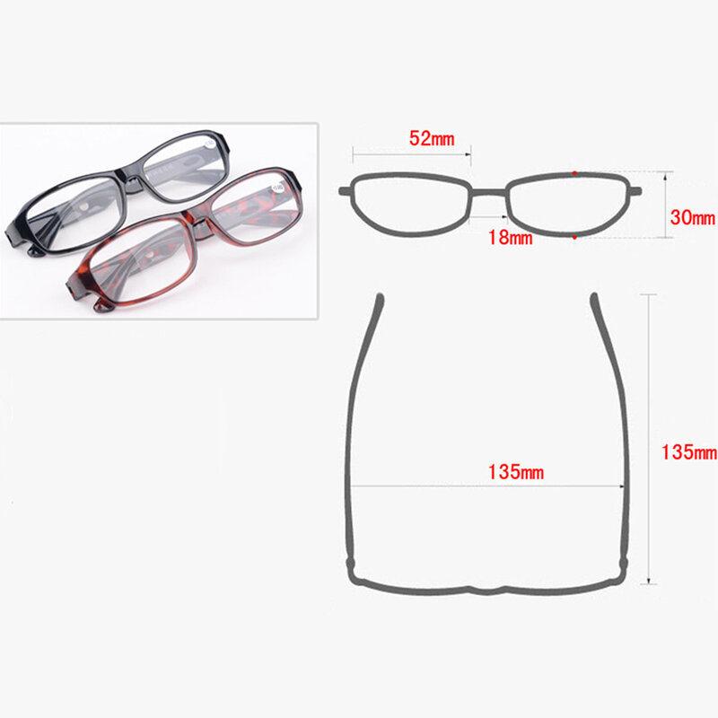 Gafas de lectura de resina para hombre y mujer, gafas de presbicia portátiles para personas mayores, gafas de aumento