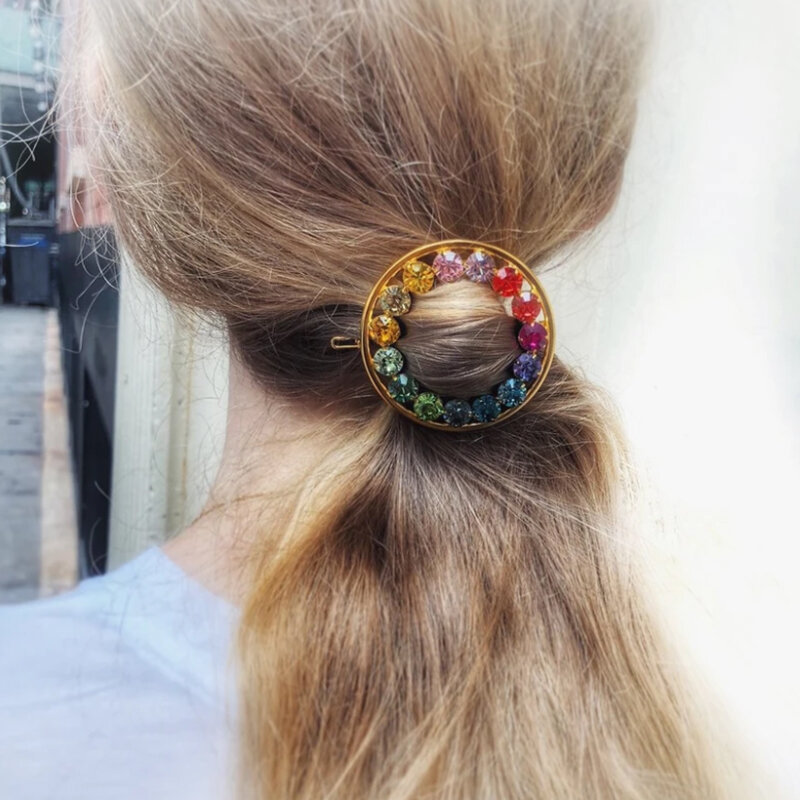 INS Simple Inset Round Hair Jewelry For Women 2021 New Fashion Trend