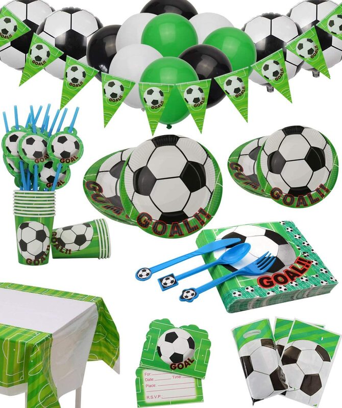 Soccer Football Birthday Party Decoration Football Theme Disposable Party Tableware Birthday Party Decor Kids Boy Soccer Party