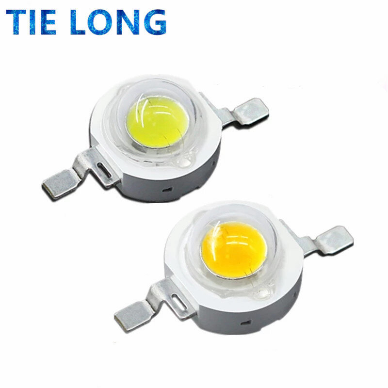 LED 전구 IC SMD 램프 라이트, 일광 화이트, 웜 화이트, 고출력 1W LED 램프 비드, 1W 100-120LM, 10 개/로트