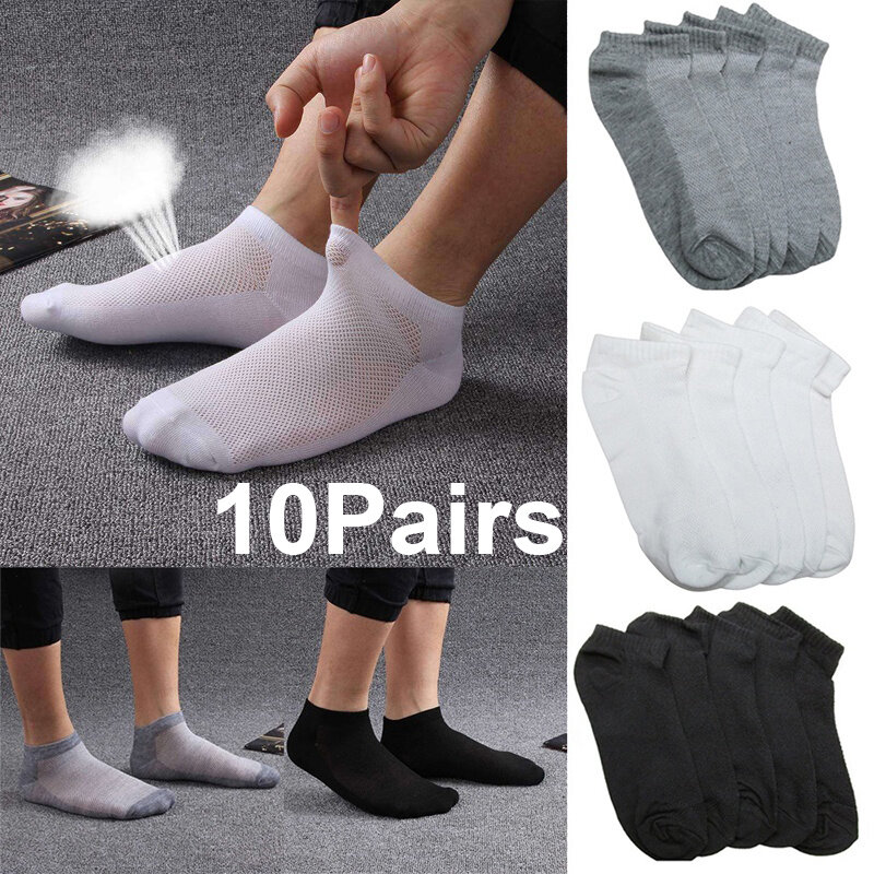 Unixse-calcetines tobilleros transpirables para hombre y mujer, calcetín de corte bajo, informal, deportivo, de fibra de algodón, elástico, 2/5/10 pares
