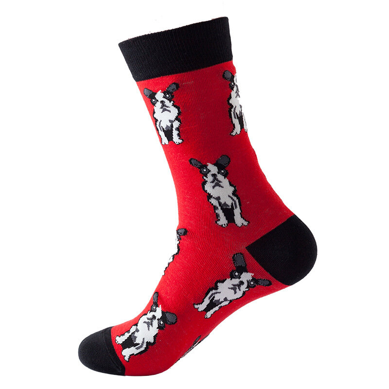 5 pares unisex meias de algodão rua skate respirável animal cão, gato, curto homem mulher harajuku feliz engraçado meias