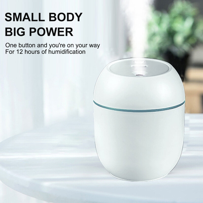 USB Portable Air Humidifier 250ML Essential Oil Diffuser 2 Modes Auto Off with LED Light for Home Car Mist Maker Face Steamer