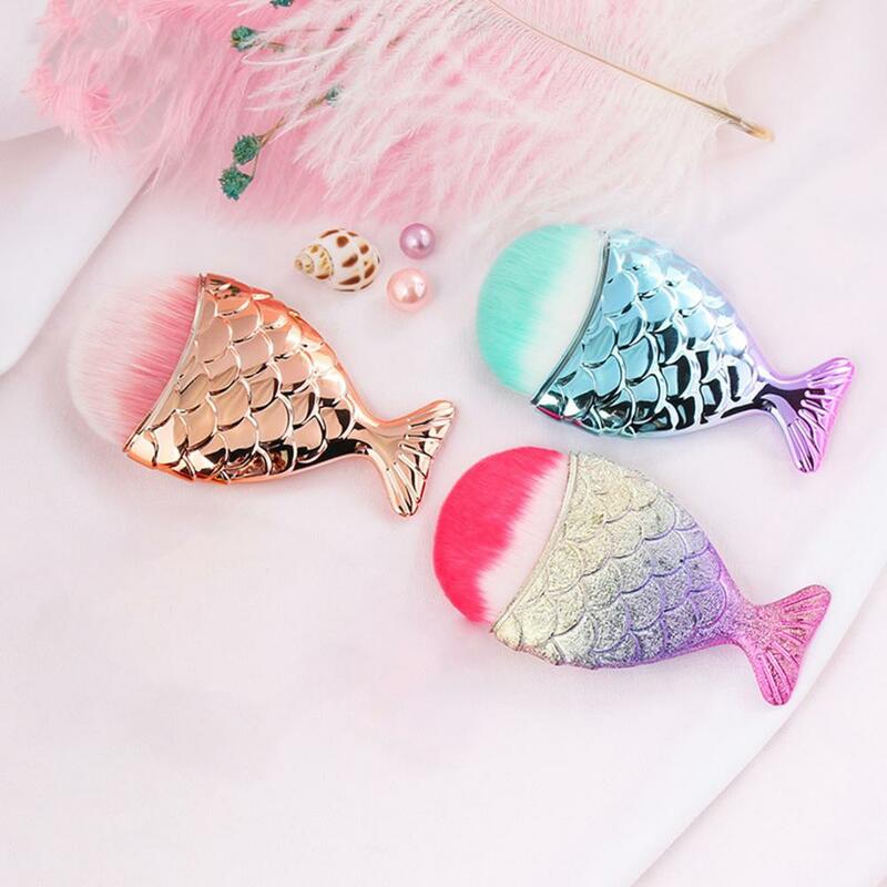 7 Types Fish Tail Shape Nail Brush Fishtail Bottom Cosmetic Brushes Soft Cleaning Dust Powder For Nails Care Manicure Tool