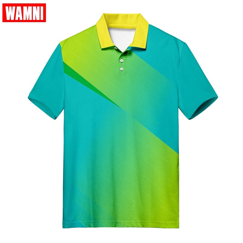 WAMNI marque chemise décontracté mode noir hommes Tennis affaires musculation 3D Sport Harajuku 2019 nouveau col rabattu