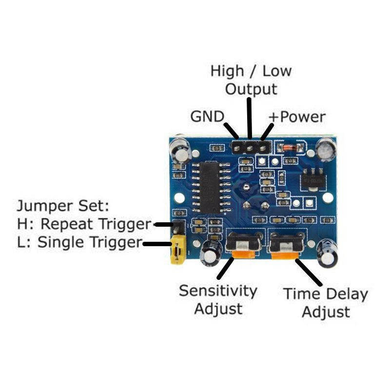 Módulo sensor de movimento piroelétrico infravermelho ajustável de empunhadura módulo detector para arduino