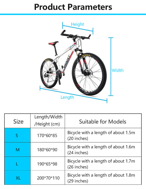 Защитный чехол для велосипеда, Размеры S-XL, водонепроницаемый, для защиты от дождя, снега и пыли