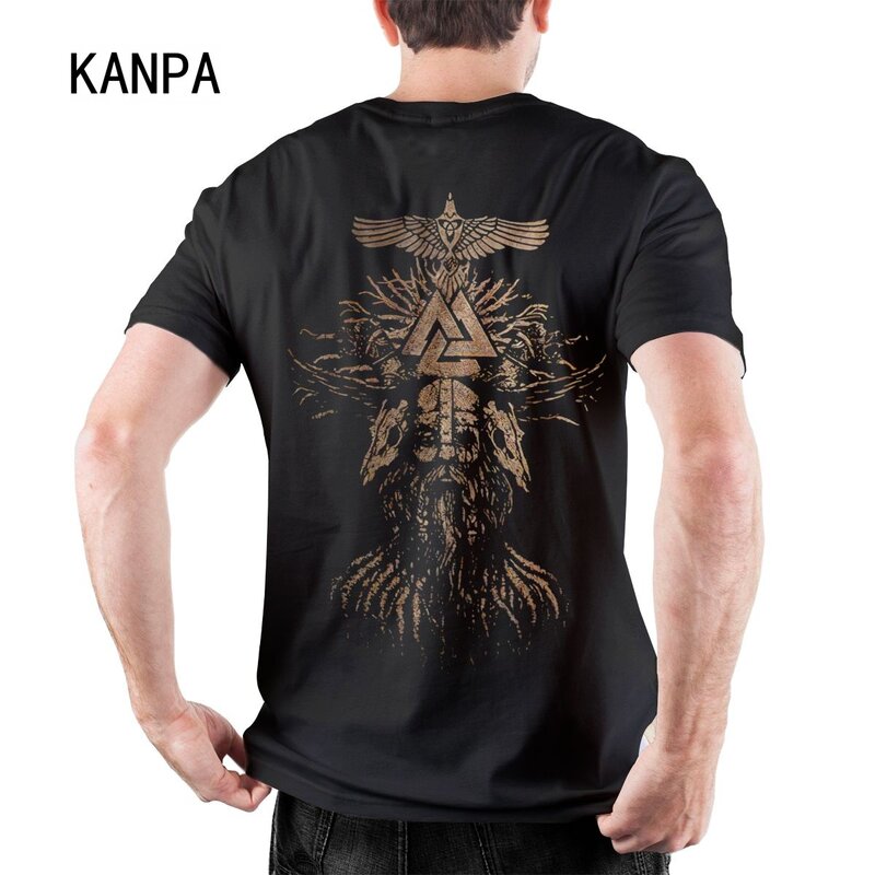 Kanpa Penjualan Terbaik Kebesaran Odin Enter Valhalla Viking T-shirt Pria Gaya Dasar Lengan Pendek Leher O Kustom T Shirt Cetak
