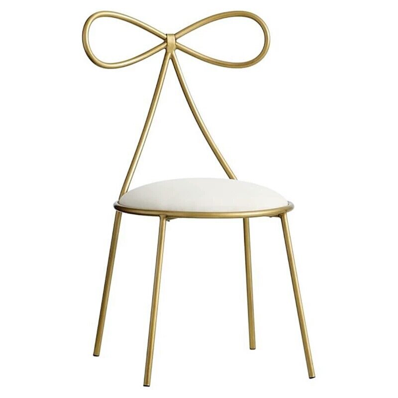 Silla dorada nórdica para café, Bar, mariposa, silla con lazo de hierro, silla de Metal para café, Oficina al aire libre, sillón creativo, decoración de oro para el hogar