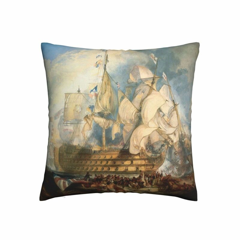 J. M. W. Turner The Battle Of Trafalgar Pillowcase Creative Decorative Sofa Seater Cushion Case Wholesale