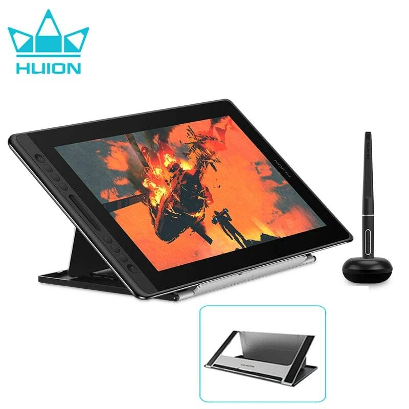 HUION Kamvas Pro 16 15.6 Inci 266PPS Layar Tablet Grafis untuk Menggambar Monitor Digital 8192 Tingkat Tekanan dengan Tombol Pintasan