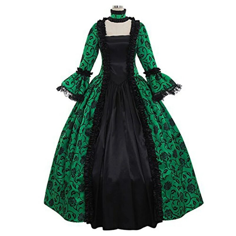 Gothic Medieval Lace Dress, vestido de baile, Masquerade Costume, 18 Century Ball Gown, Plus Size Vestidos, S-XXXXXL