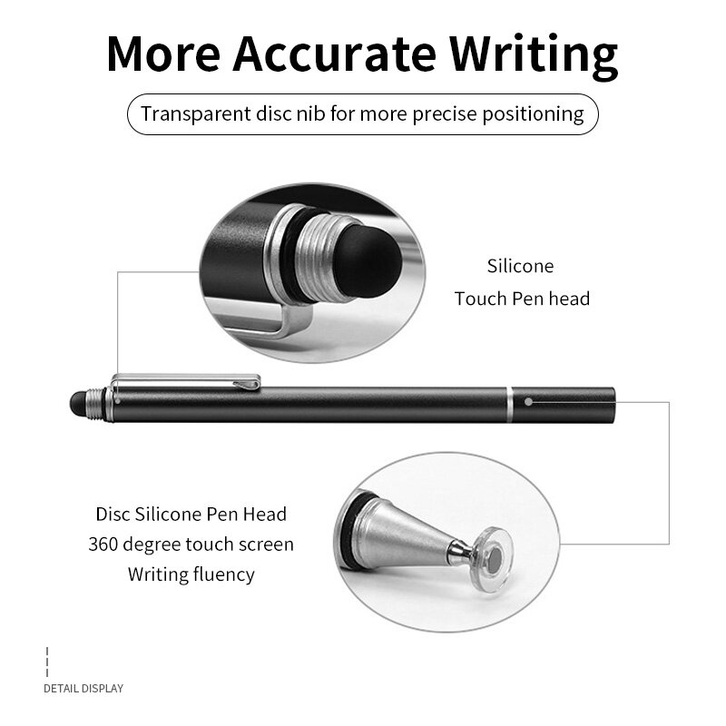 Стилус FONKEN, ручка для планшета с сенсорной головкой, сменный проводящий стилус на присоске, аксессуары, ручка для экрана с рисунком