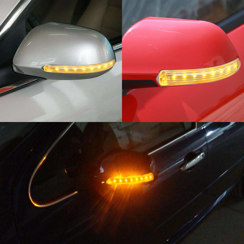 2 pçs led turn signal light espelho retrovisor do carro lâmpada indicadora suave piscando fpc amarelo 9 smd fonte luzes âmbar