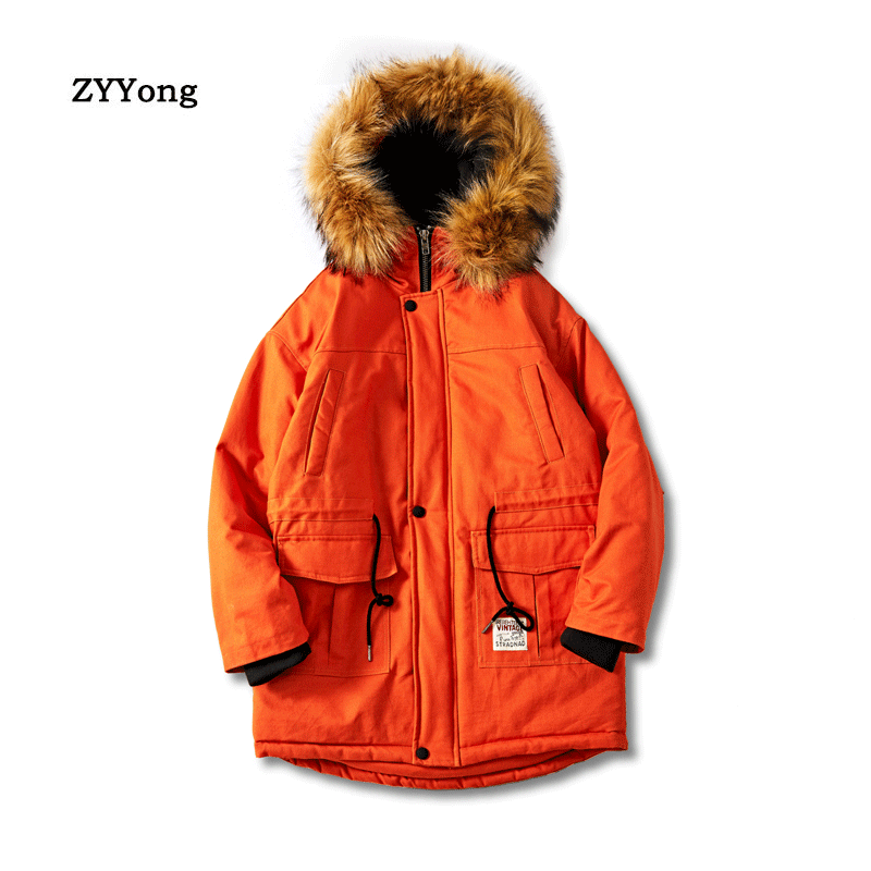 2020 New Winter Casual Long Style Hooded Cotton Padded Jackets Men Thick Hat Windproof Fashion Men Parka Pockets Coats