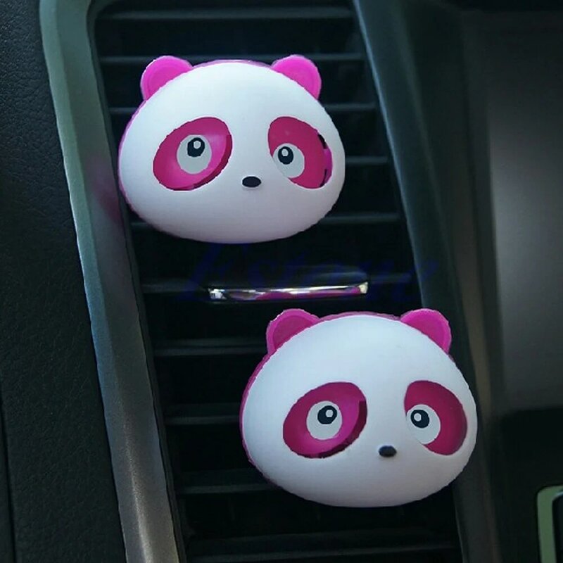 Diffuseur de parfum Panda clignotant pour tableau de bord, désodorisant pour voiture, 2 pièces, livraison directe