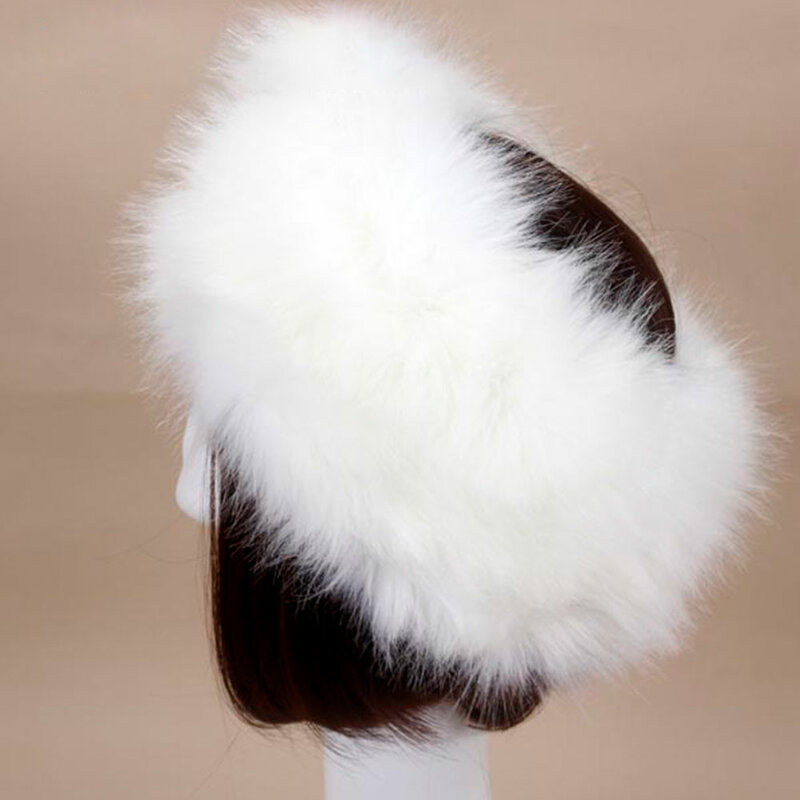 Winter Warm Thick Faux Fur Headband Hat Hair Accessories Furry Fluffy Fox Turban Earmuff Cap Girls Women Ear Warmer Hair Band