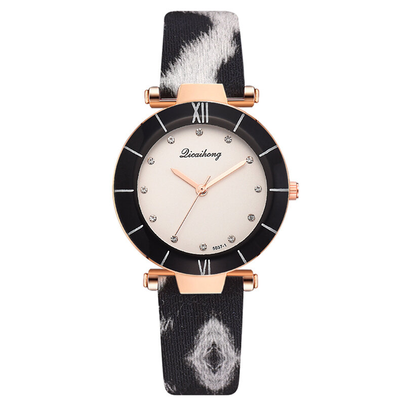 Trend w modzie kobiet kwarcowe zegarki wzór w cętki minimalistyczny kreatywny panie Wrist Watch osobowość w nowym stylu 2019 Reloj Mujer