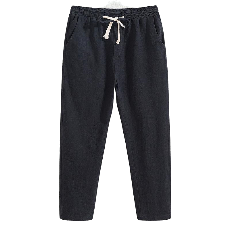 Linen nine-point pants men's cotton and linen harem pants loose large size casual pants summer thin straight-leg pants fat trend