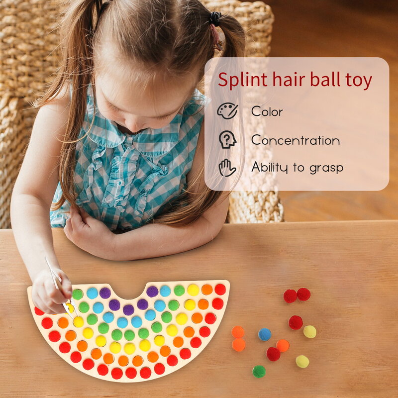Montessori Rainbow Board Natural Wood  Toy For Girls Boy Color Sorting Educational Nordic Toy Mathematics Teaching Aids Toy Gift
