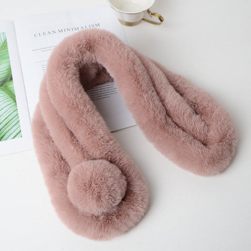 Children Winter Warm Scarf Fashion Thicken Fur Imitation Grass Scarve Fur Scarf Accessories Shawl Plush Scarfs Christmas Gift