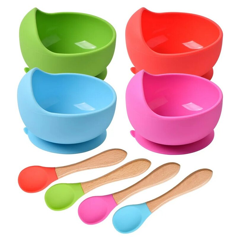 Baby Food-grade Silicone Plate Kids Bowl Plates Baby Feeding Bowl Baby Food Dishes Kids Tableware Baby Bowl Set