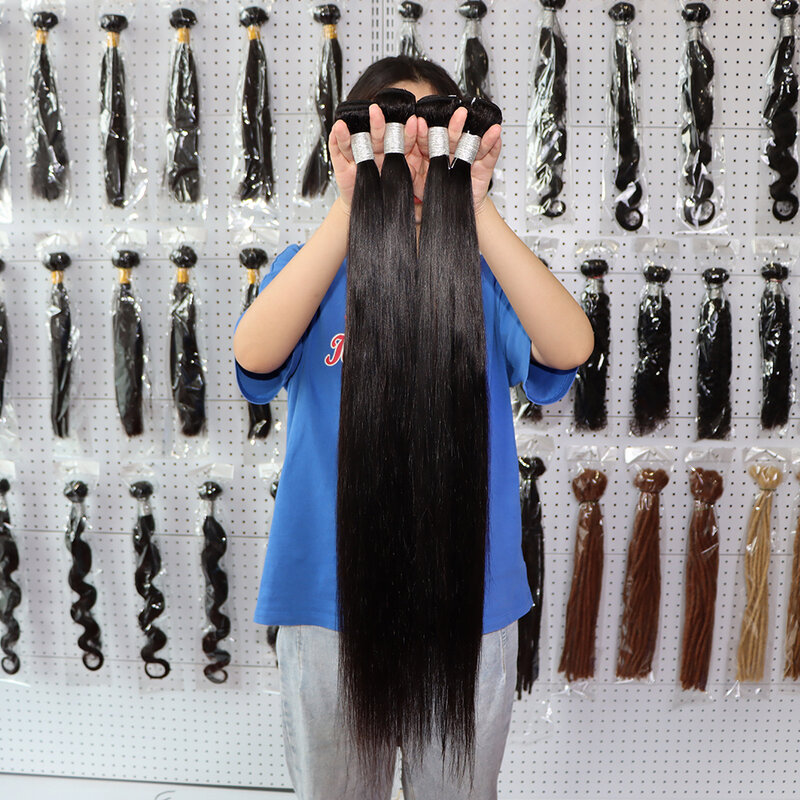 Vasto peruano 100 pacotes de cabelo humano remy extensões do cabelo humano cor preta natural alto grau qualty fazer perucas onda reta