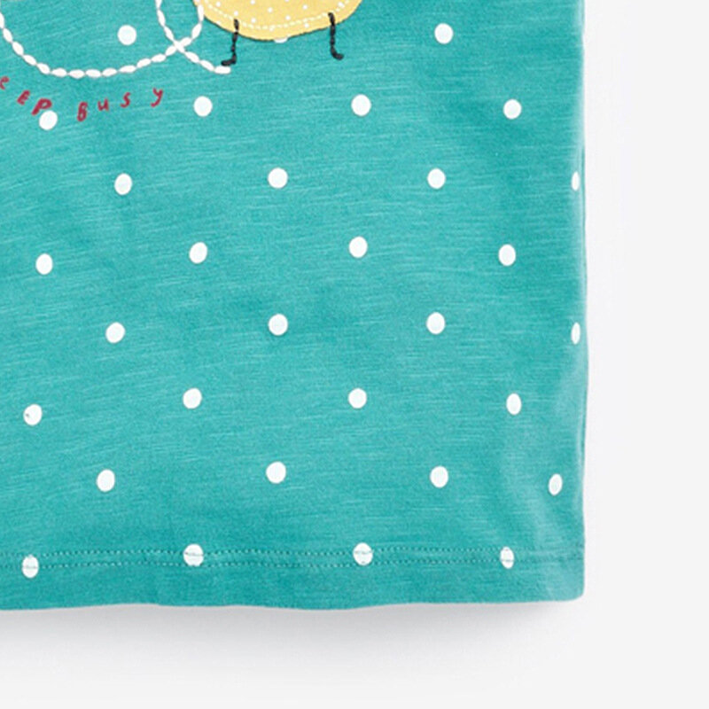 Little maven 2024-Camiseta de algodón para niñas, ropa de verano de manga corta con pequeñas abejas, encantadora, de 2 a 7 años