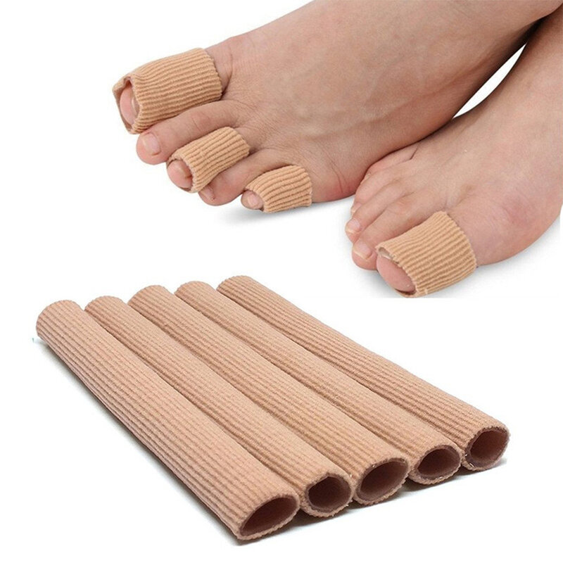 Nova fibra de silicone tubo de malha toe gel protetor milho almofada macia tampa alívio pé dor toe tubo protetor universal