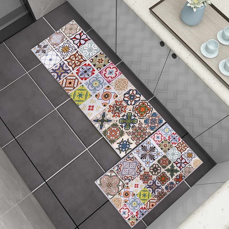 Böhmen Küche Matte Anti-slip Moderne Teppiche Wohnzimmer Balkon Bad Teppich Set Fußmatte Bad Matte Waschbar 40x60 + 40x120cm