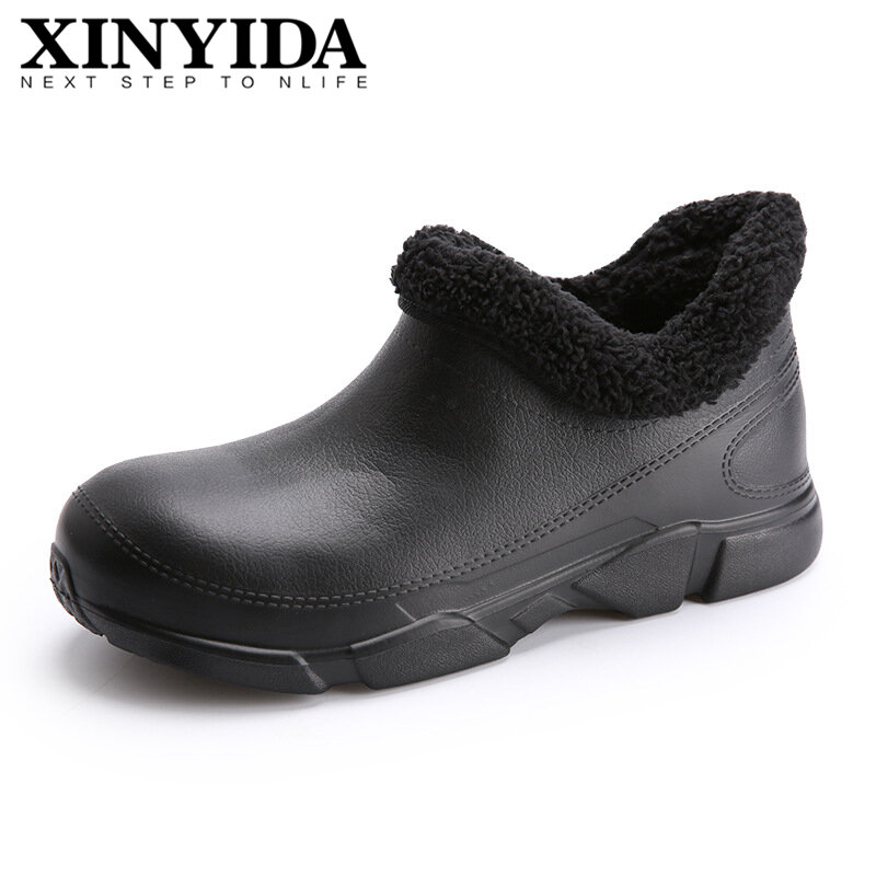 Hotel Restaurant Kitchen Chef Shoes Non-slip Waterproof Oil-Proof Men's Rain Shoes Resistant Ankle Rain Boots Men Safety Shoes