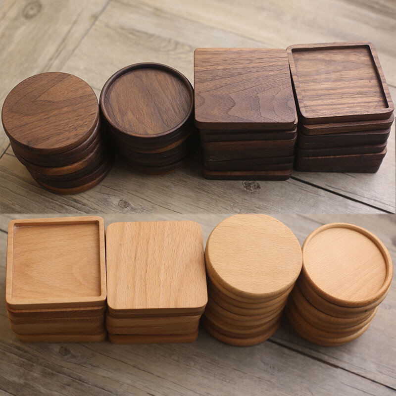 Sets de table Cowijk en bois durable, thermocollants ronds, polymères de degré de clics de chaleur, coussin de tasse à café, sous-tasse non ald, isolation contre les virus