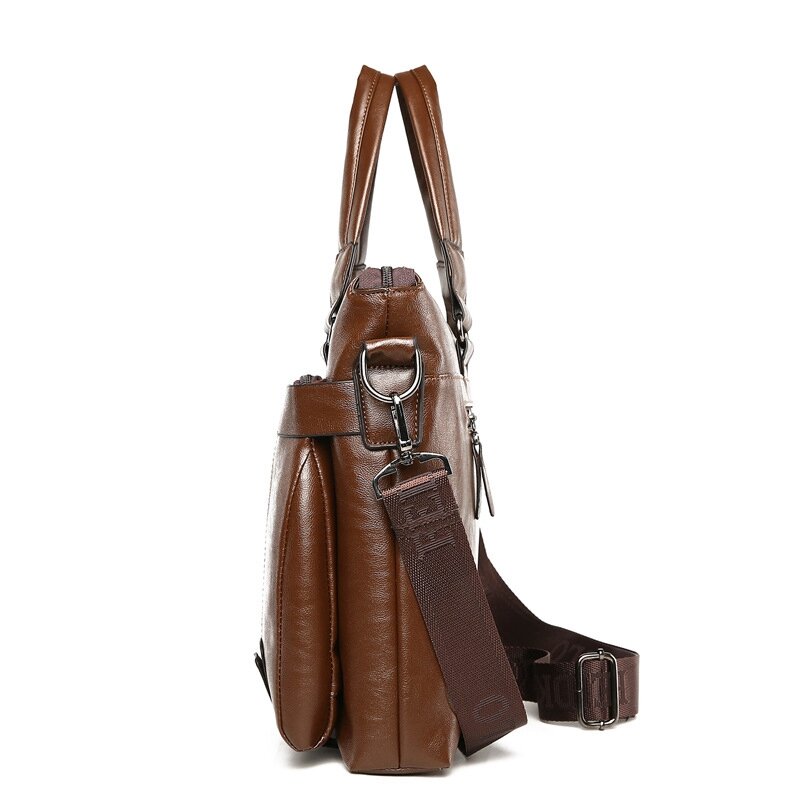 Weysfor Men's Briefcase Business Travel Handbag High Quality PU Leather Totes Men Laptop Shoulder Bag Messenger Bags For Male