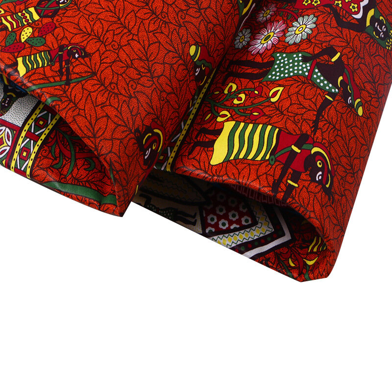 100% bawełna czerwony afrykański tradycyjny nadruk prawdziwa gwarancja Ankara prawdziwa wosk Pagnes afrykańska woskowana tkanina 6 jardów