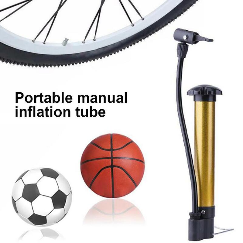 Bomba de ar manual inflável para futebol, portátil, de alta pressão, bola de inflar, anel de natação, de plástico
