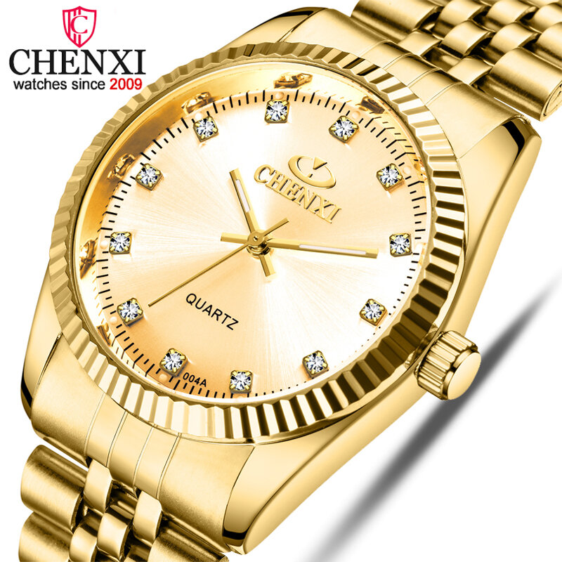 Marka mężczyźni złoty zegarek męski ze stali nierdzewnej kwarcowy złoty męskie zegarki na rękę dla człowieka Top marka luksusowe zegarki kwarcowe zegar na prezent