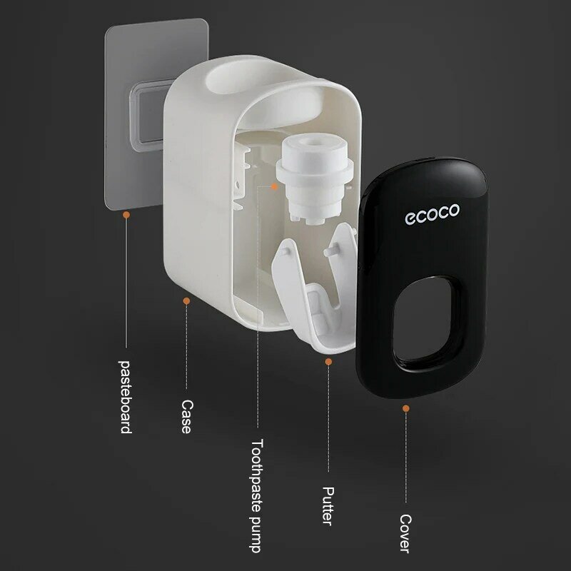 Oneup Automatico di Dentifricio Squeezer Dispenser a Prova di Polvere Spazzolino da Denti Supporto per Montaggio a Parete Wc Basamento Set Accessori per Il Bagno