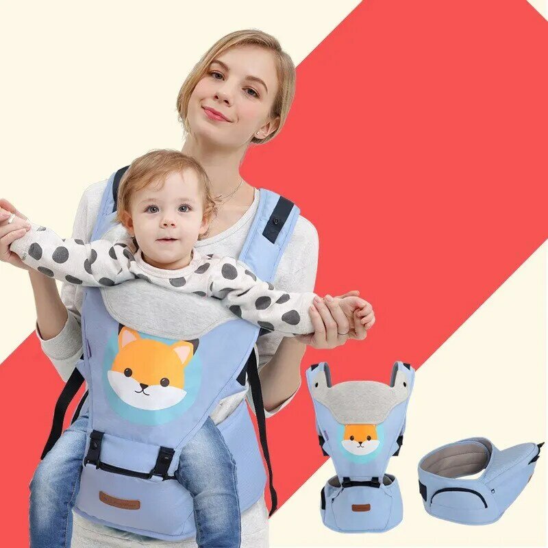 Porte-bébé ergonomique de dessin animé pour nouveau-né de 3 à 36 mois, avec siège Hipseat, sac à dos à bandoulière, tabouret de taille avec bavoir, kangourou