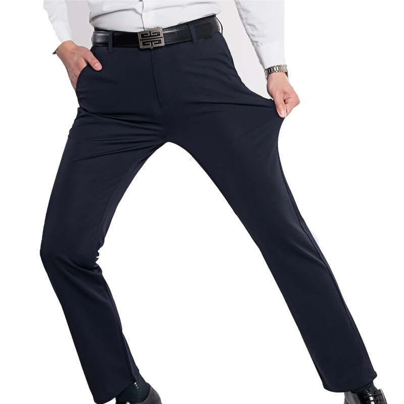 ฤดูร้อน Thin Men 'S Ice Silk สี่ด้านข้าง Elastic Casual กางเกงพ่อกางเกงหลวมกลาง-กลางและผู้สูงอายุชายกางเกง