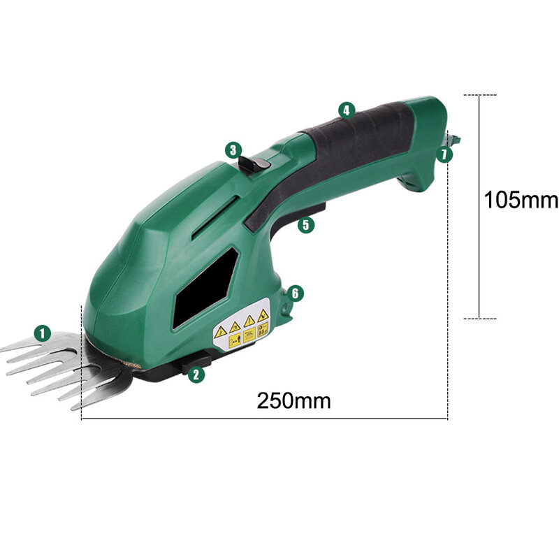 ALLSOME 1Cordless Electric Grass Hedge Trimmer Battery Rechargeable Shear Hedger  Motor Garden Portable Power Tools