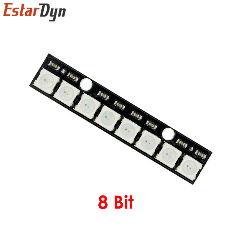 Módulo de Panel de lámpara LED RGB, 8 y 64 canales, WS2812, WS2812B, SK6812, 5050, 5V, 8 bits, 64 bits, Arco Iris, preciso