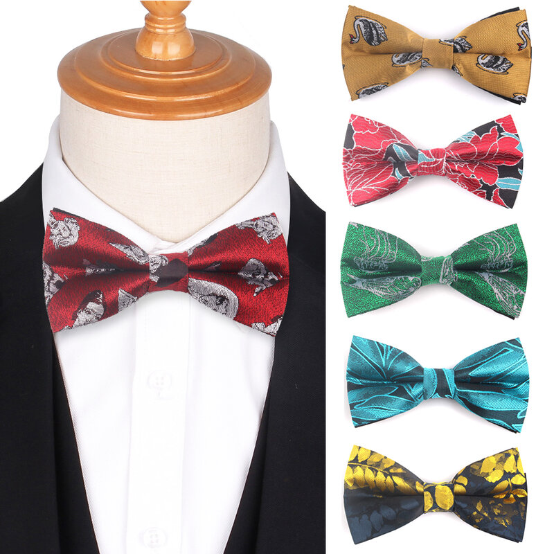 Модный галстук-бабочка для мужчин и женщин, классический жаккардовый галстук-бабочка для бизнеса, свадьбы, мультяшный цветочный мужской галстук-бабочка, галстук-бабочка