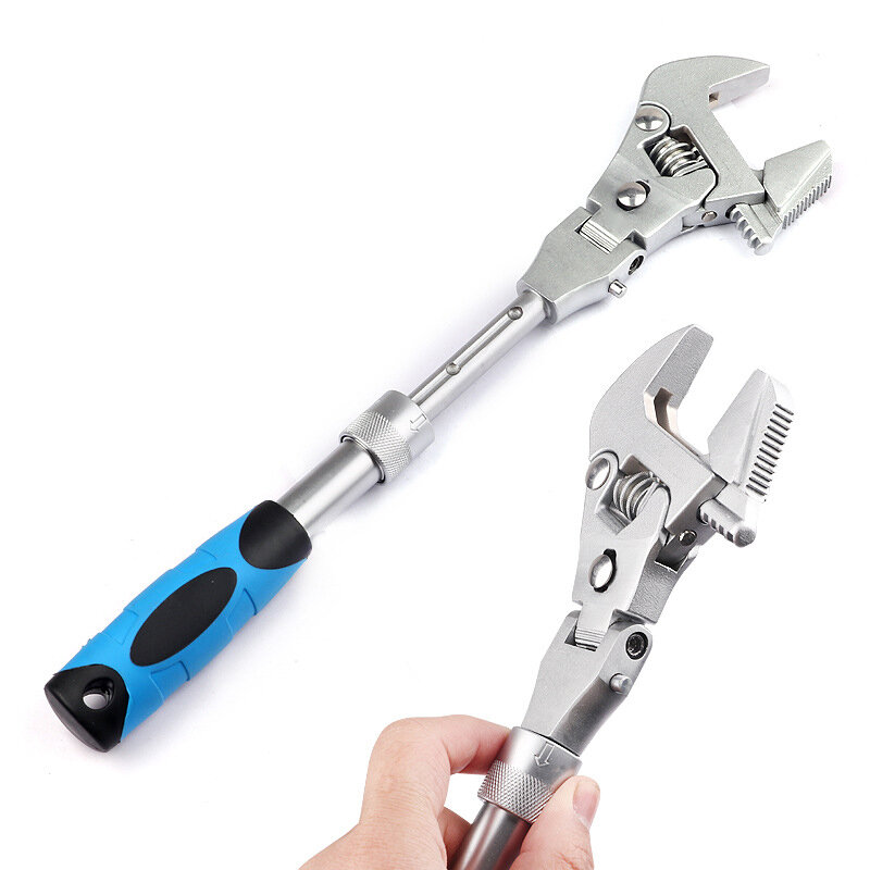 Adjustable Wrench Torque Wrench Can Rotate and Fold 180 Degrees Fast Wrench Pipe Wrench Bathroom repair tools 10 inch