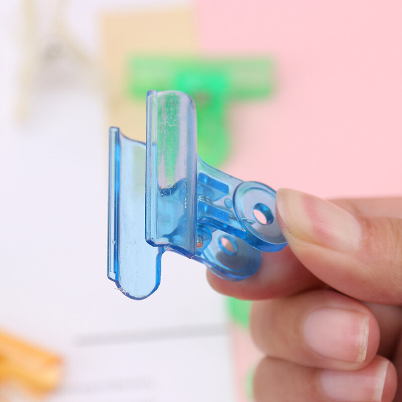 10 pces de plástico transparente recibo fatura clipe pasta cor transparente papelaria clipes material escolar escritório