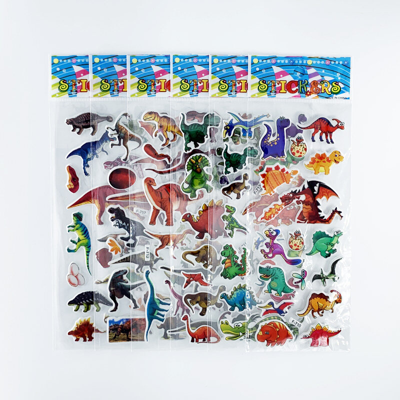 12 fogli/set adesivi Cartoon serie dinosauro per Notebook bambino Skateboard fai da te impermeabile carino adesivo giocattolo regalo per ragazzi