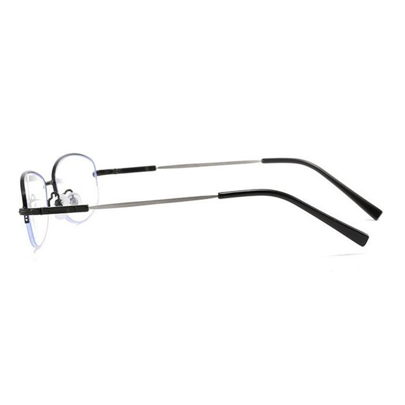 Metalowa owalna okulary dla krótkowzrocznych z pamięcią pół ramy dla eleganckiej z żywicy soczewki krótkowzrocznej okulary na receptę od 0 do 0.5 1.0 do 6.0