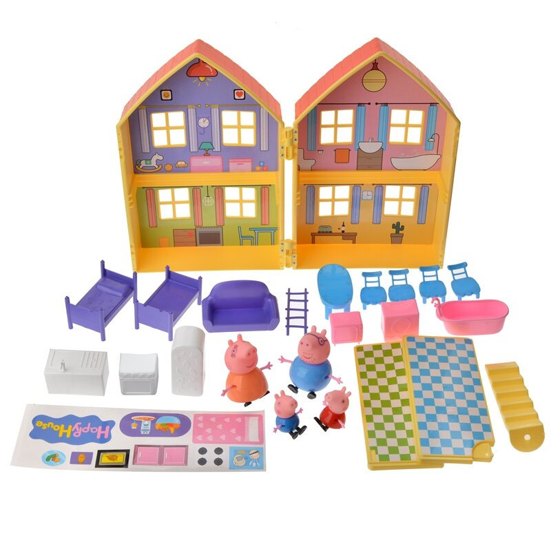 Original Peppa Pig Children's Toy  House BoysAnd Girls Play House With A Family Of Four Dolls Toy For Children's Christmas Gift