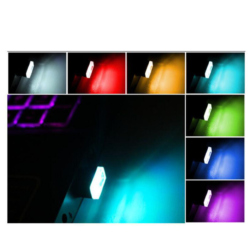7 ألوان صغيرة USB إضاءة ليد ليلية النمذجة مصباح الليل لسيارة المحيطة ضوء النيون الداخلية ضوء سيارة مجوهرات المرحلة الطرف C1