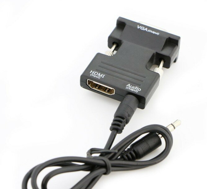 Adaptateur convertisseur LS HDMI vers VGA avec audio, directions femelle vers mâle, moniteur HDTV, budgétaire TV Box, PC, ordinateur portable, PS4, 720 P, 1080P
